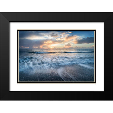 Crystal Blue Black Modern Wood Framed Art Print with Double Matting by Head, Danny
