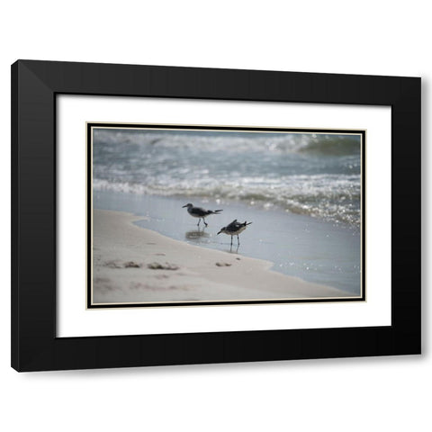 Wading II Black Modern Wood Framed Art Print with Double Matting by Head, Danny
