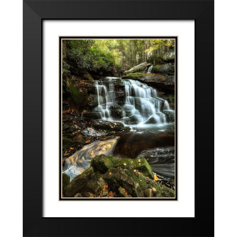 Shays Run I Black Modern Wood Framed Art Print with Double Matting by Head, Danny