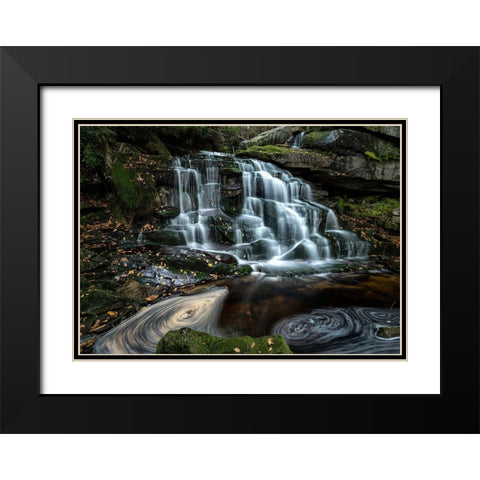 Shays Run II Black Modern Wood Framed Art Print with Double Matting by Head, Danny