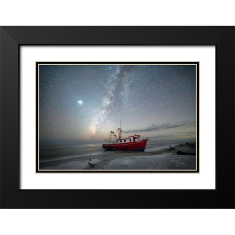 Nautical Sky I Black Modern Wood Framed Art Print with Double Matting by Head, Danny