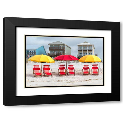 Seating For Six I Black Modern Wood Framed Art Print with Double Matting by Head, Danny