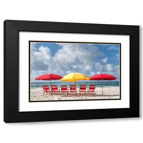 Seating For Six II Black Modern Wood Framed Art Print with Double Matting by Head, Danny