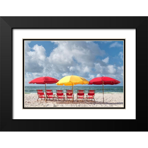 Seating For Six II Black Modern Wood Framed Art Print with Double Matting by Head, Danny