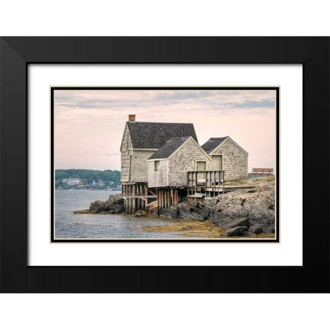 Vintage Maine Black Modern Wood Framed Art Print with Double Matting by Head, Danny