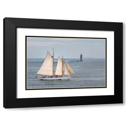 Smooth Sailing Black Modern Wood Framed Art Print with Double Matting by Head, Danny