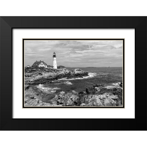 Portland Head Black Modern Wood Framed Art Print with Double Matting by Head, Danny