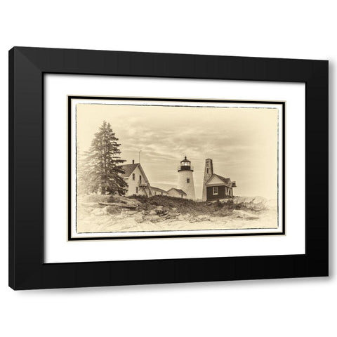 Lighthouse Postcard III Black Modern Wood Framed Art Print with Double Matting by Head, Danny