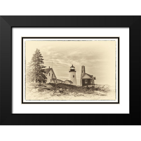 Lighthouse Postcard III Black Modern Wood Framed Art Print with Double Matting by Head, Danny