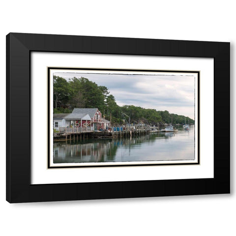 Remote Harbor Black Modern Wood Framed Art Print with Double Matting by Head, Danny