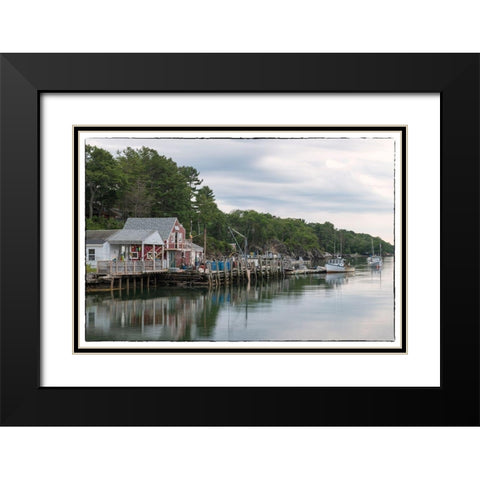 Remote Harbor Black Modern Wood Framed Art Print with Double Matting by Head, Danny