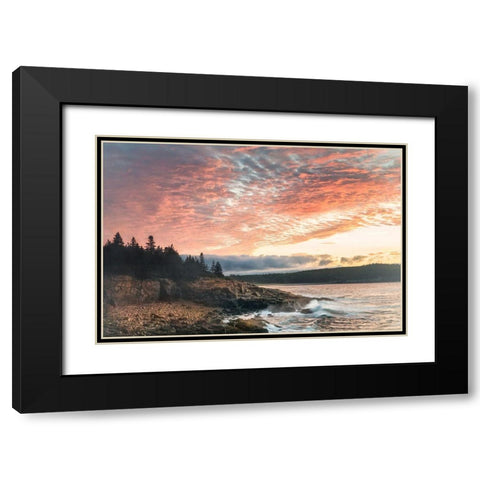 Coastal Sunrise I Black Modern Wood Framed Art Print with Double Matting by Head, Danny