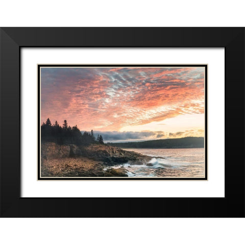 Coastal Sunrise I Black Modern Wood Framed Art Print with Double Matting by Head, Danny