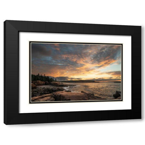 Coastal Sunrise III Black Modern Wood Framed Art Print with Double Matting by Head, Danny