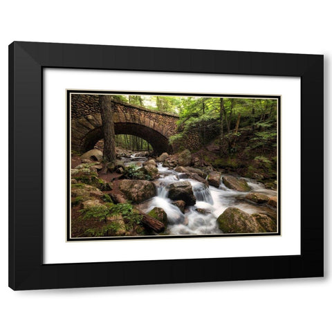 Stone Bridge I Black Modern Wood Framed Art Print with Double Matting by Head, Danny