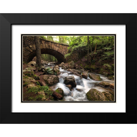 Stone Bridge I Black Modern Wood Framed Art Print with Double Matting by Head, Danny