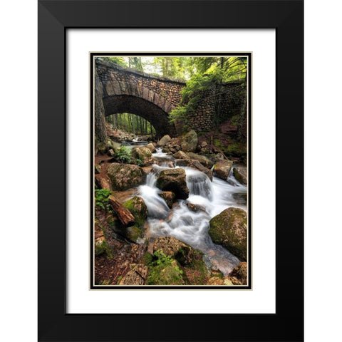 Stone Bridge II Black Modern Wood Framed Art Print with Double Matting by Head, Danny