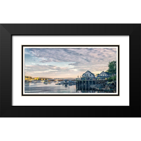 Working Harbor I Black Modern Wood Framed Art Print with Double Matting by Head, Danny