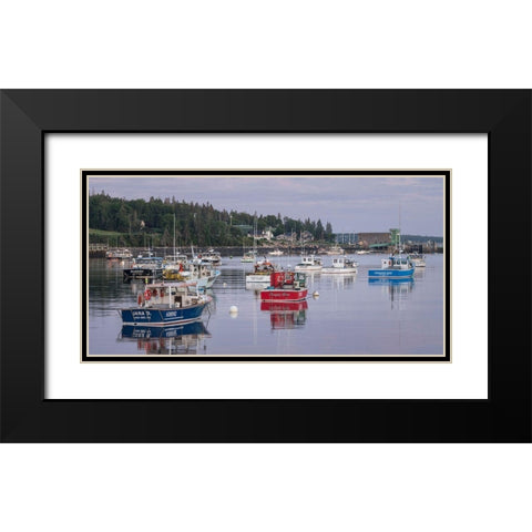Working Harbor III Black Modern Wood Framed Art Print with Double Matting by Head, Danny