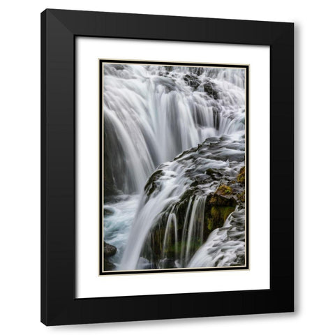Waterfall Detail Black Modern Wood Framed Art Print with Double Matting by Head, Danny