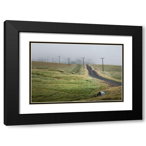 Lonely Road Black Modern Wood Framed Art Print with Double Matting by Head, Danny