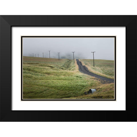 Lonely Road Black Modern Wood Framed Art Print with Double Matting by Head, Danny