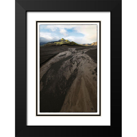 Stream Patterns I Black Modern Wood Framed Art Print with Double Matting by Head, Danny