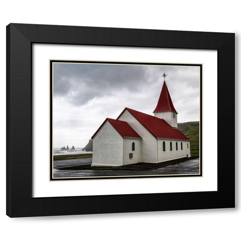 Church at Vik II Black Modern Wood Framed Art Print with Double Matting by Head, Danny