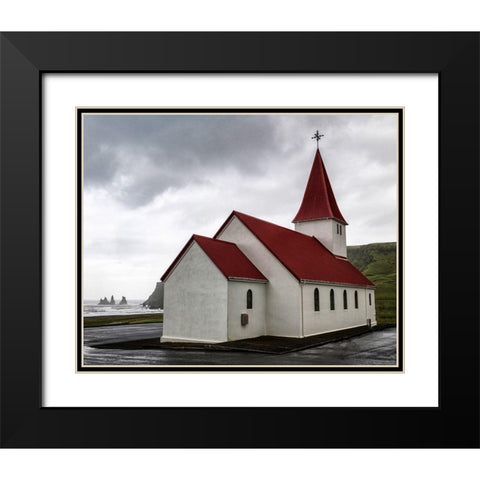 Church at Vik II Black Modern Wood Framed Art Print with Double Matting by Head, Danny