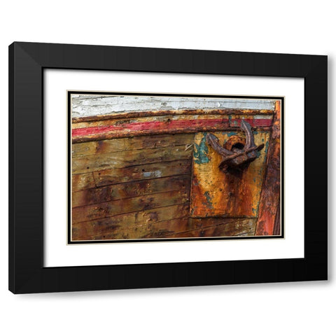 Rusty Anchor Black Modern Wood Framed Art Print with Double Matting by Head, Danny