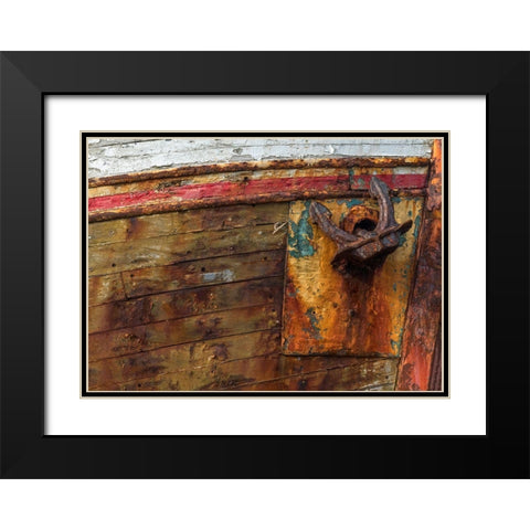 Rusty Anchor Black Modern Wood Framed Art Print with Double Matting by Head, Danny