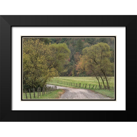 Roads and Fences Black Modern Wood Framed Art Print with Double Matting by Head, Danny