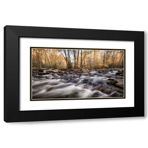 Rivers Fork Black Modern Wood Framed Art Print with Double Matting by Head, Danny
