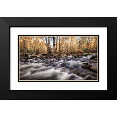 Rivers Fork Black Modern Wood Framed Art Print with Double Matting by Head, Danny