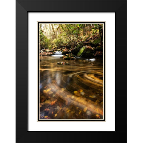 Moving Autumn II Black Modern Wood Framed Art Print with Double Matting by Head, Danny