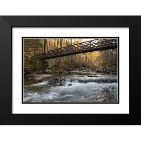 Bridge to Autumn I Black Modern Wood Framed Art Print with Double Matting by Head, Danny