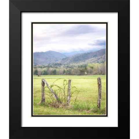 Cove Fence Black Modern Wood Framed Art Print with Double Matting by Head, Danny