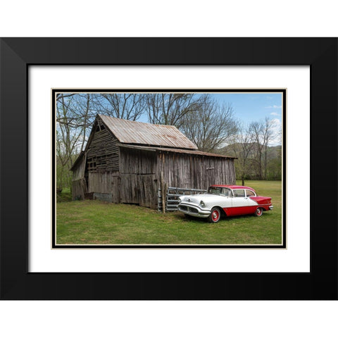Red and White Black Modern Wood Framed Art Print with Double Matting by Head, Danny