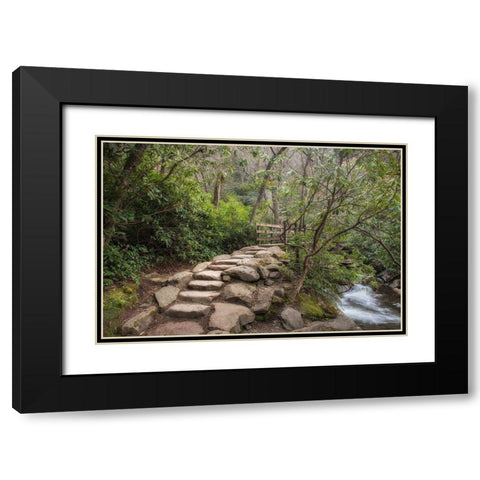 Stone Steps Black Modern Wood Framed Art Print with Double Matting by Head, Danny