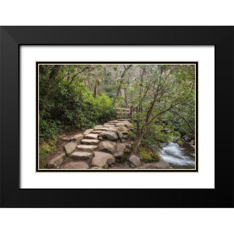 Stone Steps Black Modern Wood Framed Art Print with Double Matting by Head, Danny