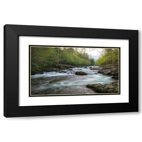 Aqua Black Modern Wood Framed Art Print with Double Matting by Head, Danny