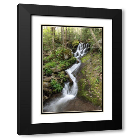 Woven Silk II Black Modern Wood Framed Art Print with Double Matting by Head, Danny