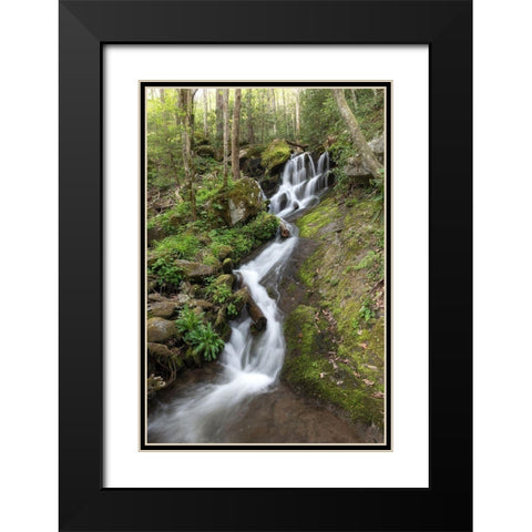 Woven Silk II Black Modern Wood Framed Art Print with Double Matting by Head, Danny