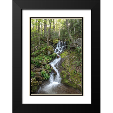 Woven Silk I Black Modern Wood Framed Art Print with Double Matting by Head, Danny