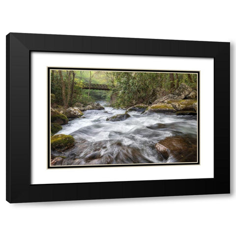 Mountain Rush Black Modern Wood Framed Art Print with Double Matting by Head, Danny