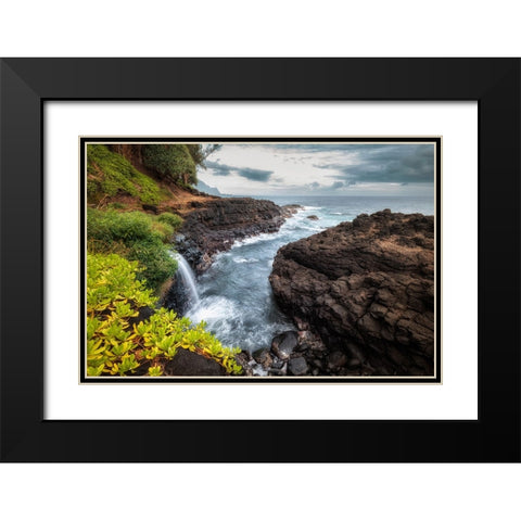 Flowing Inward Black Modern Wood Framed Art Print with Double Matting by Head, Danny