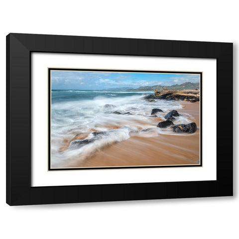 Rushing Back Black Modern Wood Framed Art Print with Double Matting by Head, Danny