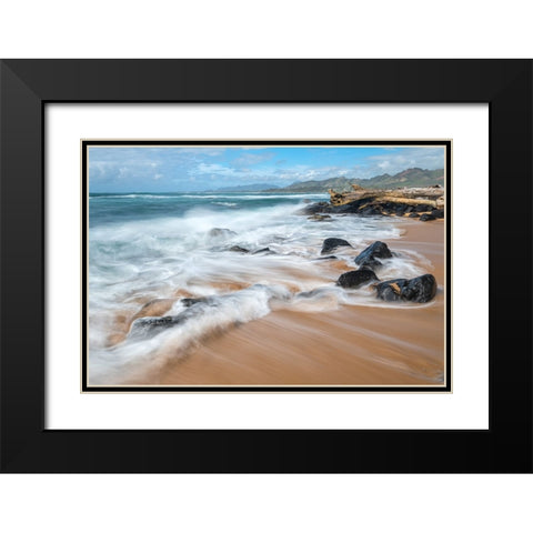 Rushing Back Black Modern Wood Framed Art Print with Double Matting by Head, Danny