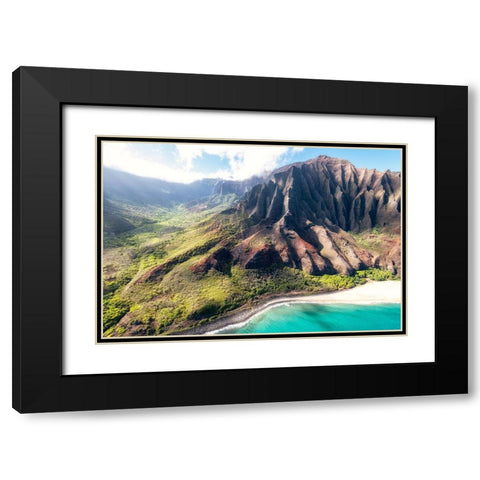 Northshore I Black Modern Wood Framed Art Print with Double Matting by Head, Danny