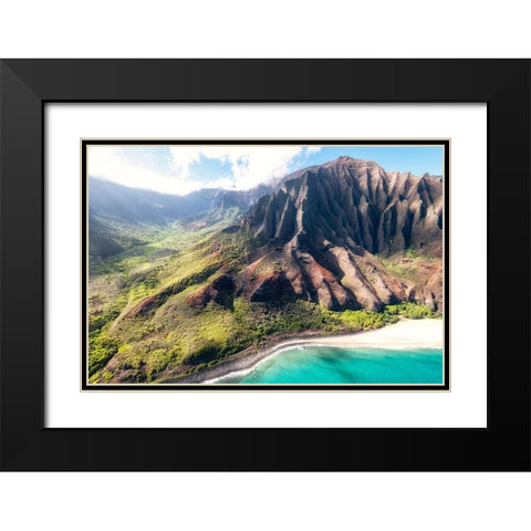 Northshore I Black Modern Wood Framed Art Print with Double Matting by Head, Danny